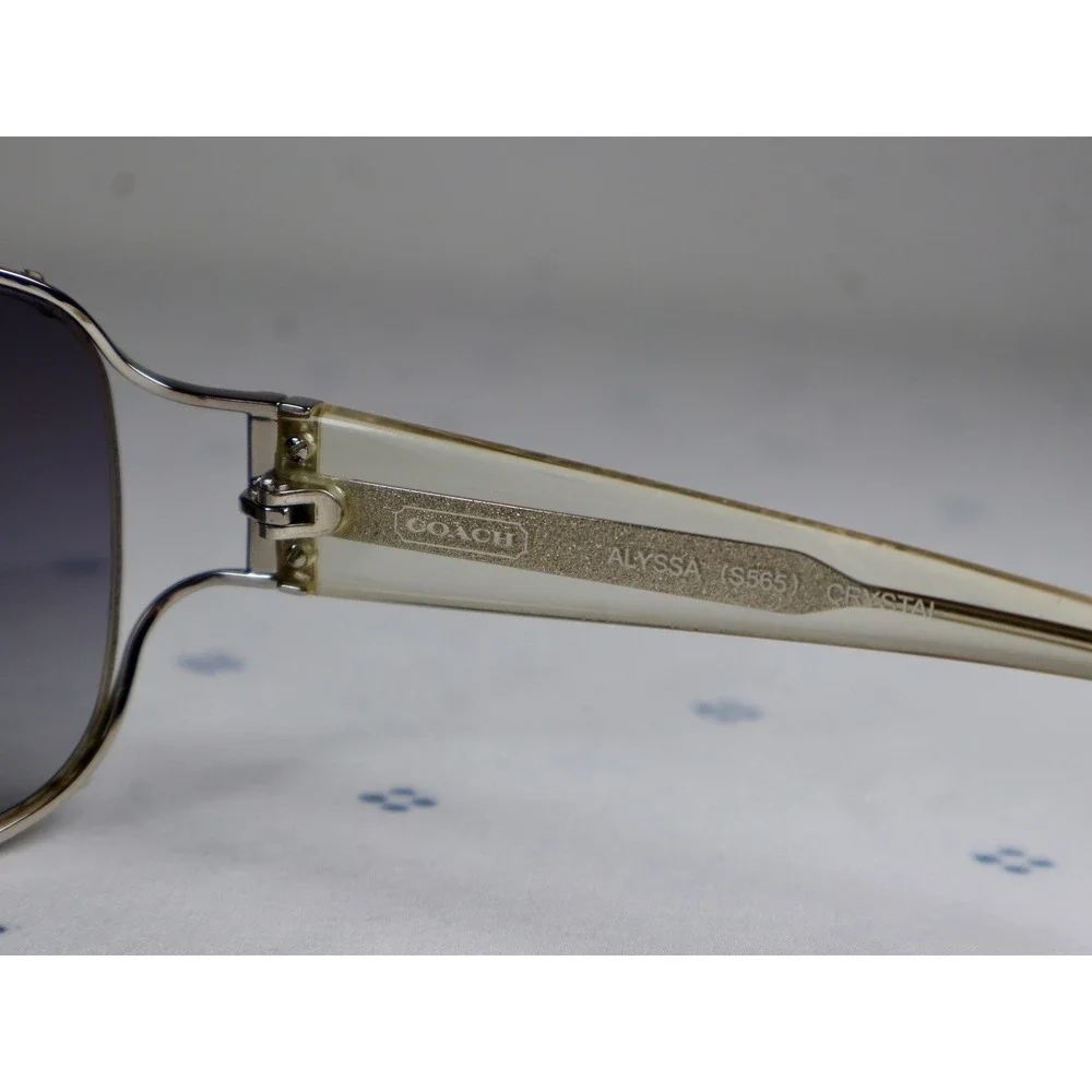 Coach ALYSSA S565 Crystal Sunglasses Designer Silver Frames Eyewear Women's Y2K‎ - Picture 5 of 13